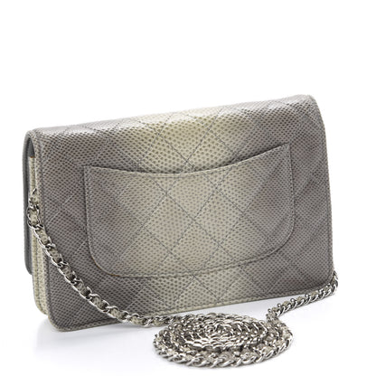 Chanel Lizard Ombre Wallet on Chain WOC Grey 3 of 16