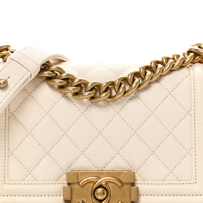 Chanel Caviar Quilted Small Boy Flap White 8 of 11