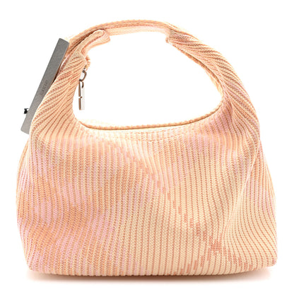 Burberry Canvas Knitted Check Mini Peg Duffle Bag Sherbert 1 of 9