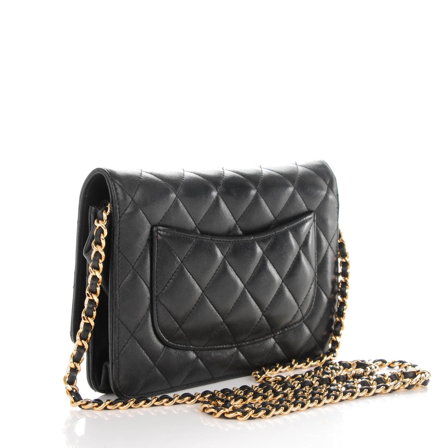 Chanel Lambskin Quilted Wallet On Chain WOC Black 3 of 9