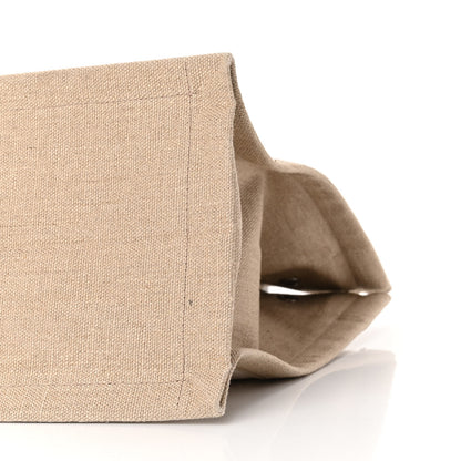 Saint Laurent Linen Calfskin Small Rive Gauche Tote Optic White 9 of 10