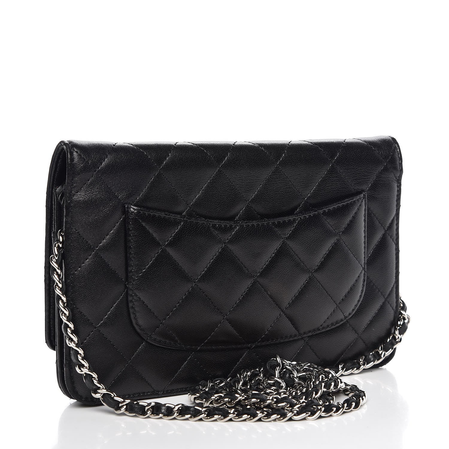 Chanel Lambskin Quilted Wallet On Chain WOC Black 3 of 15