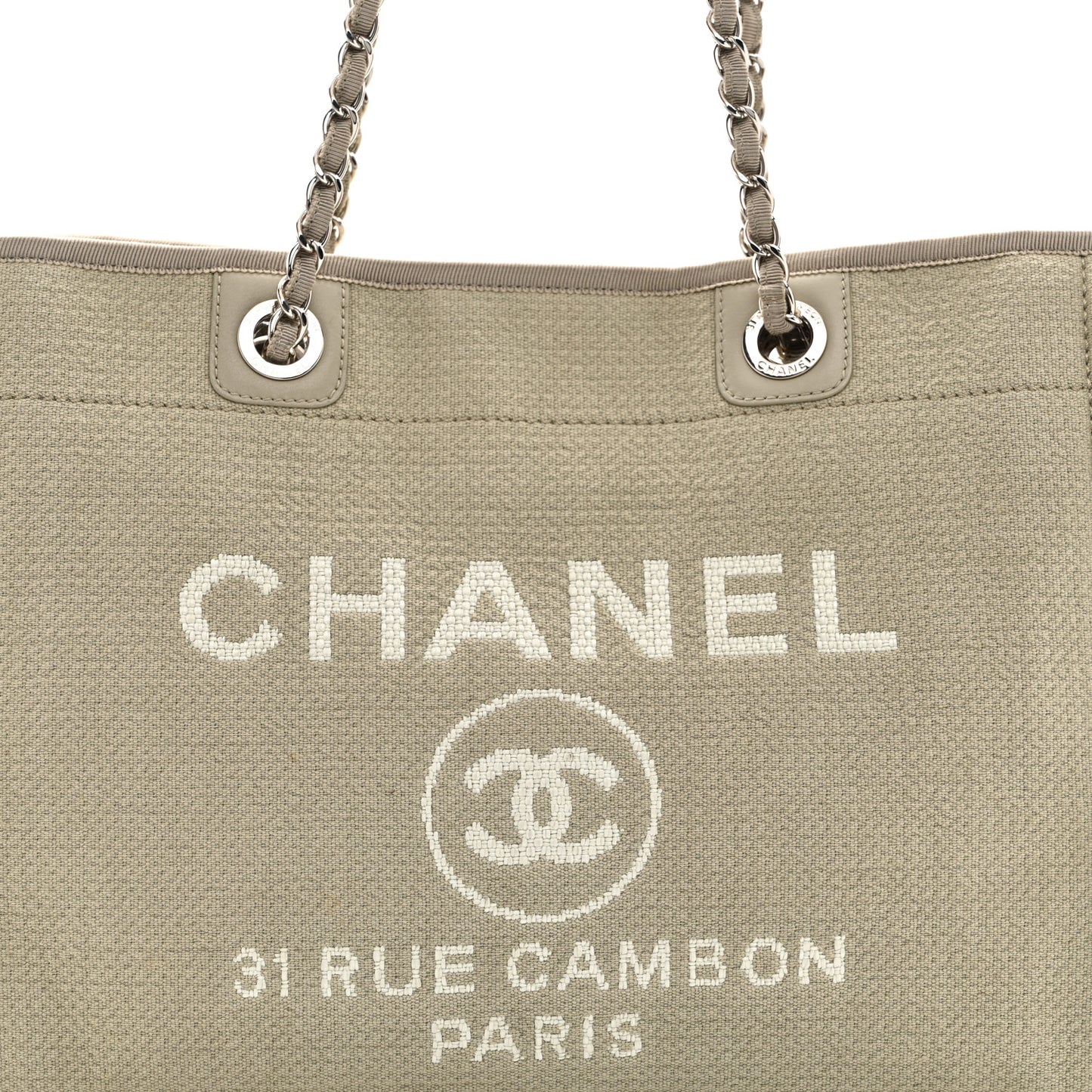 Mixed Fibers Small Deauville Tote Beige