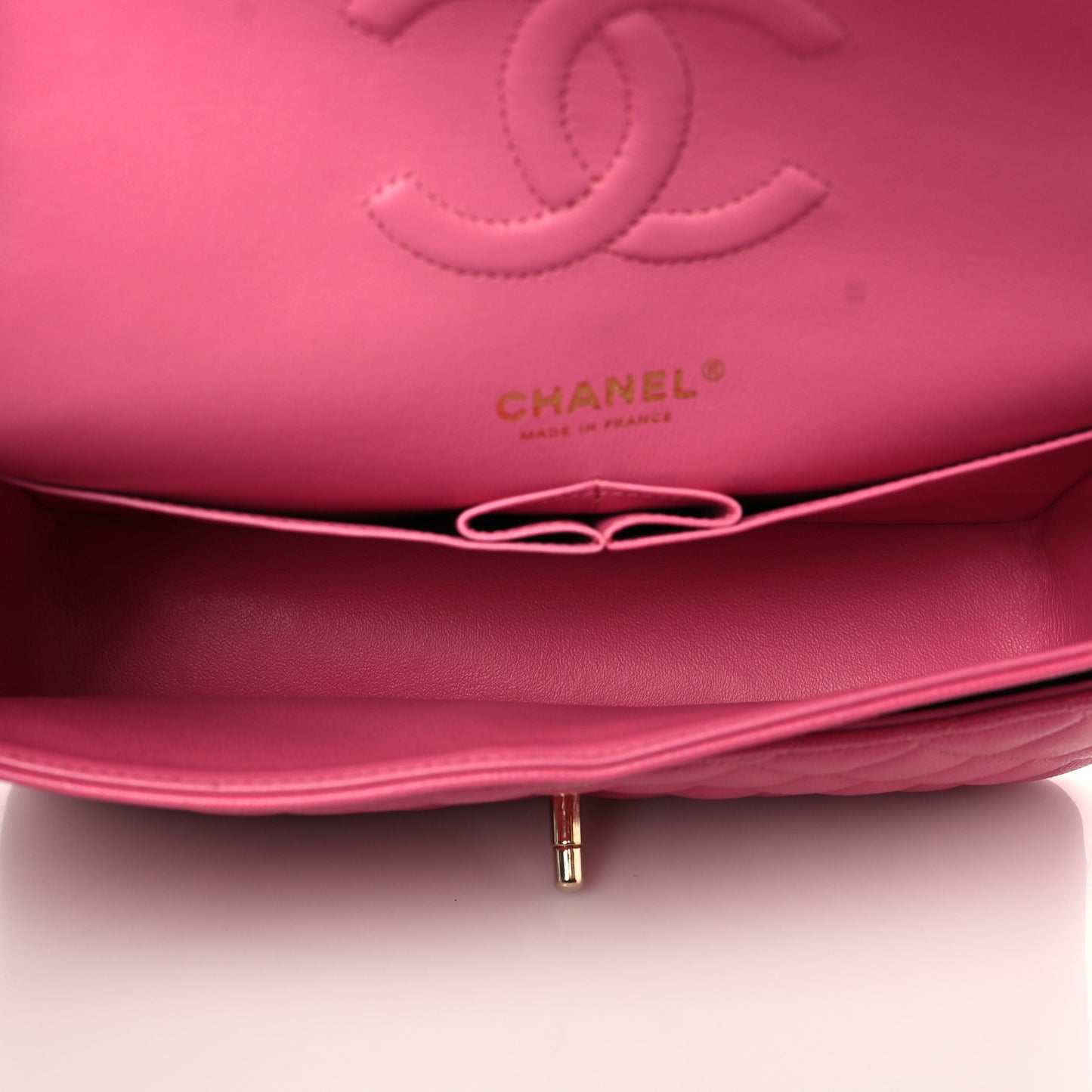 Caviar Quilted Medium Double Flap Pink