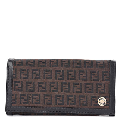 Fendi Zucchino Cuoio Continental Wallet Black Moro 1 of 10