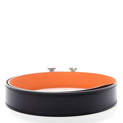 Hermes Box Togo 32mm H Belt 80 Black Orange 2 of 6