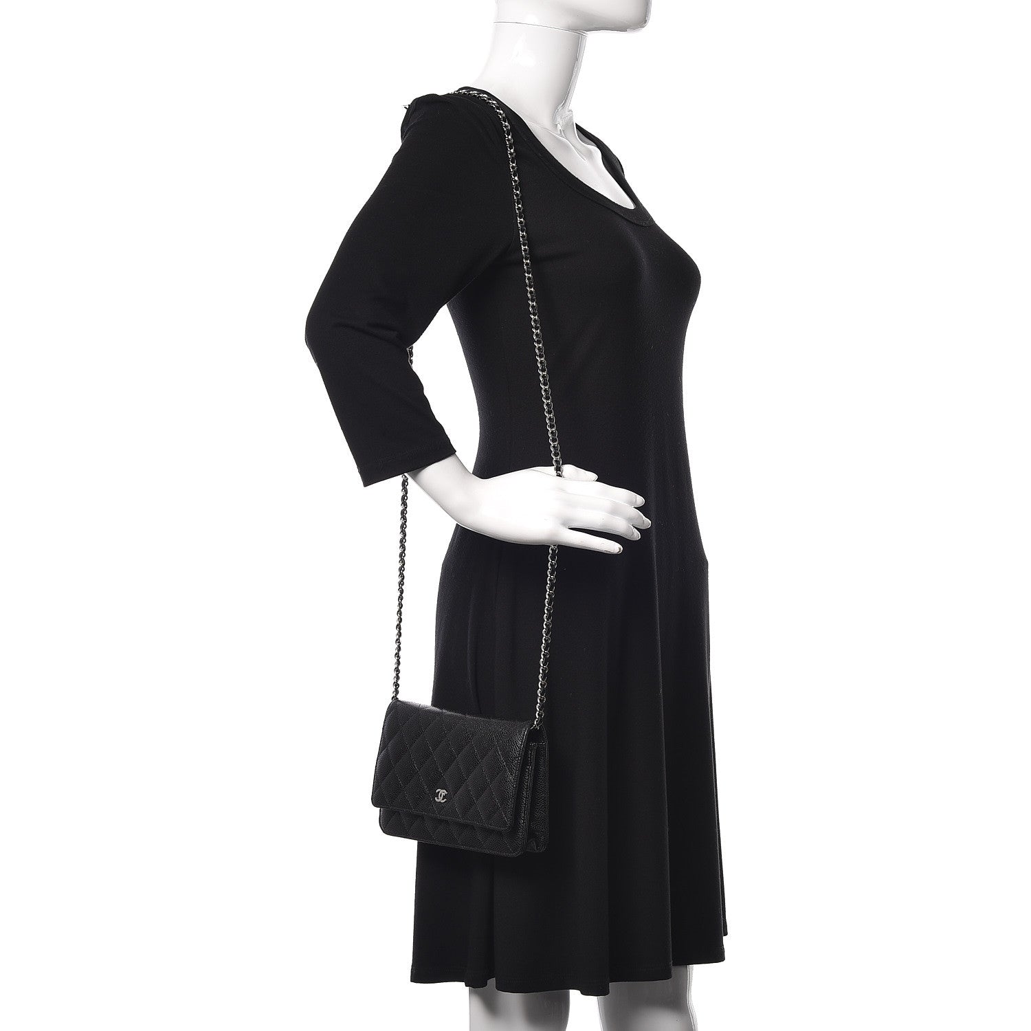 Chanel Caviar Quilted Wallet On Chain WOC Black 2 of 12