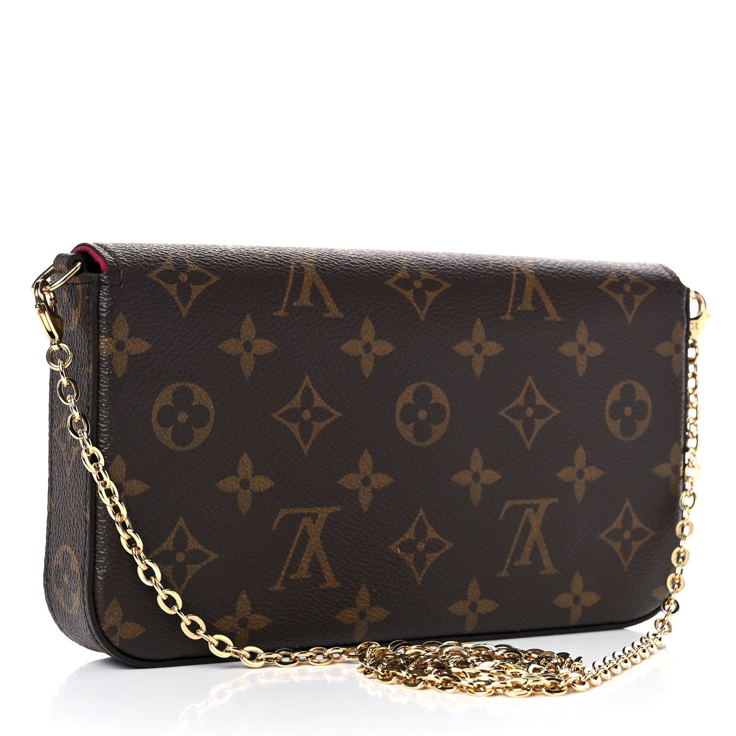Monogram Pochette Felicie Chain Wallet Fuchsia