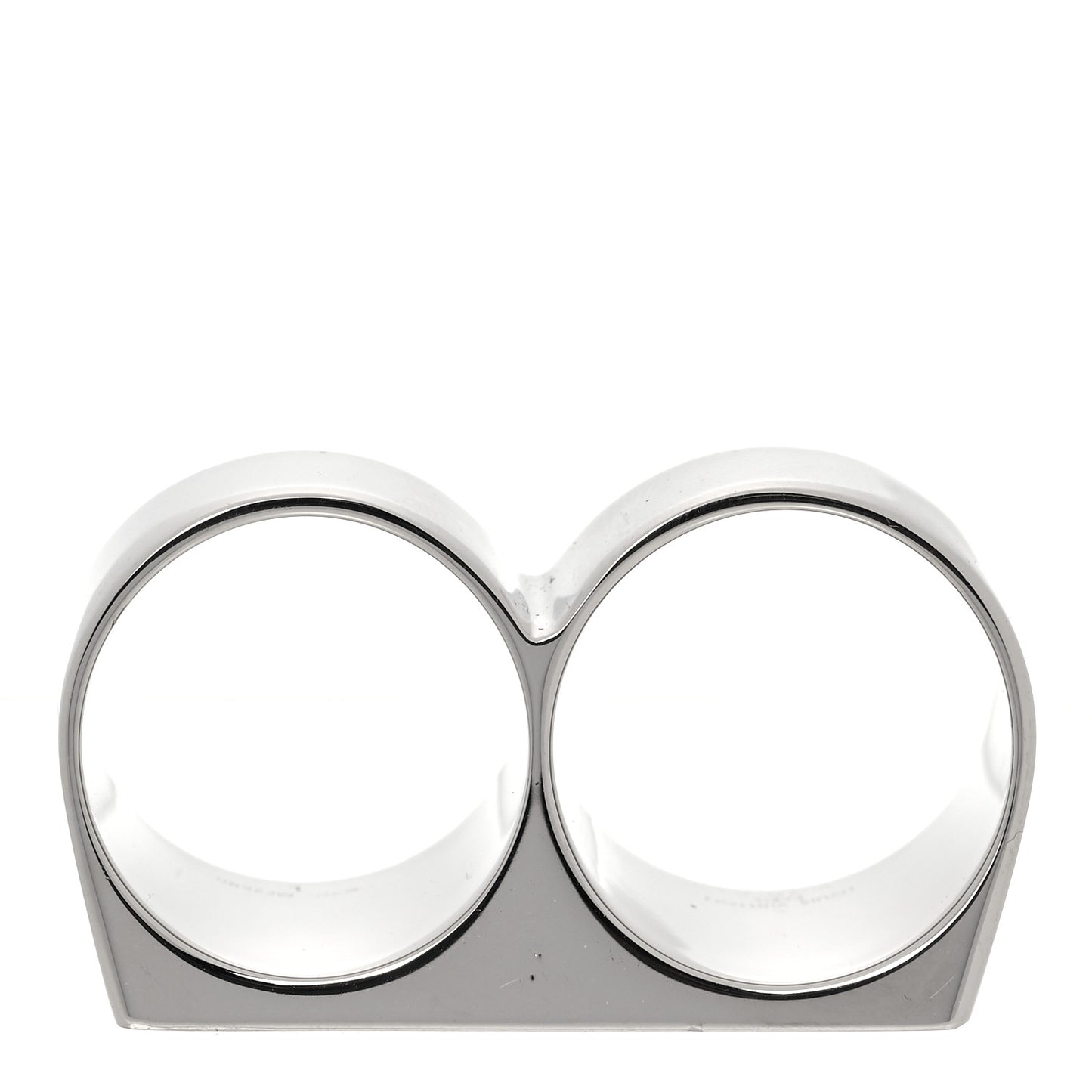 X NIGO Stainless Steel Strass Squared Double Ring L Silver