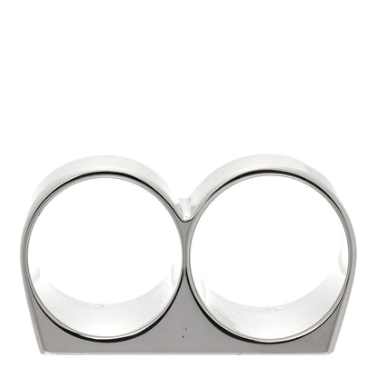 Louis Vuitton X NIGO Stainless Steel Strass Squared Double Ring L Silver 4 of 6