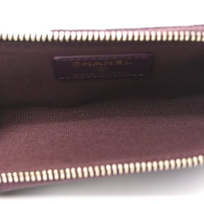 Chanel Caviar Quilted CC Zip Around Card Holder Burgundy 5 of 8