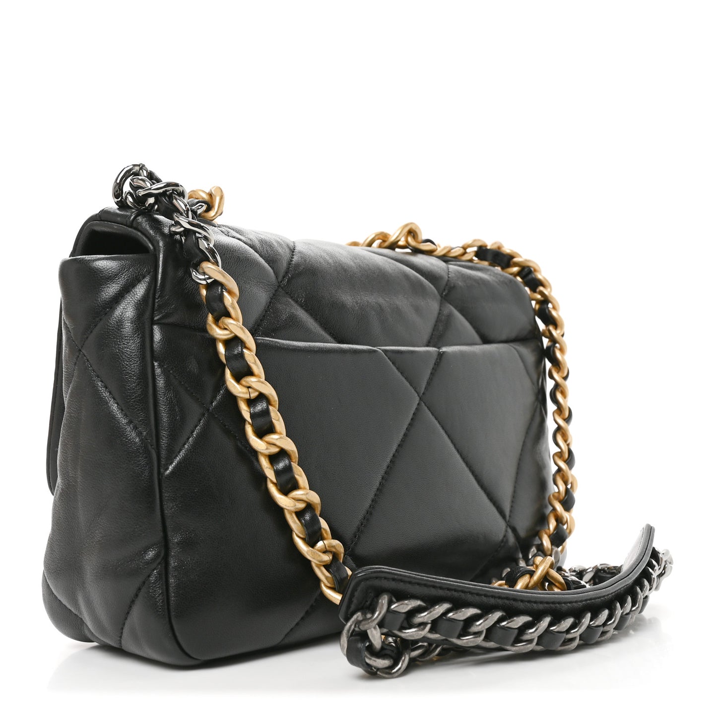 Lambskin Quilted Medium Chanel 19 Flap Black