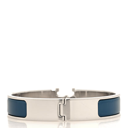 Hermes Narrow Enamel Clic Clac H Bracelet PM  Vert Bleuete 3 of 4