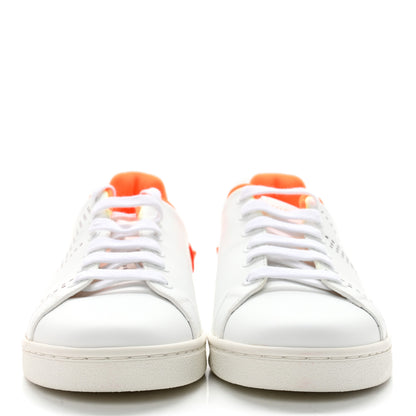 Valentino Garavani Calfskin Womens Backnet Sneakers 37 White Orange Fluo 2 of 12