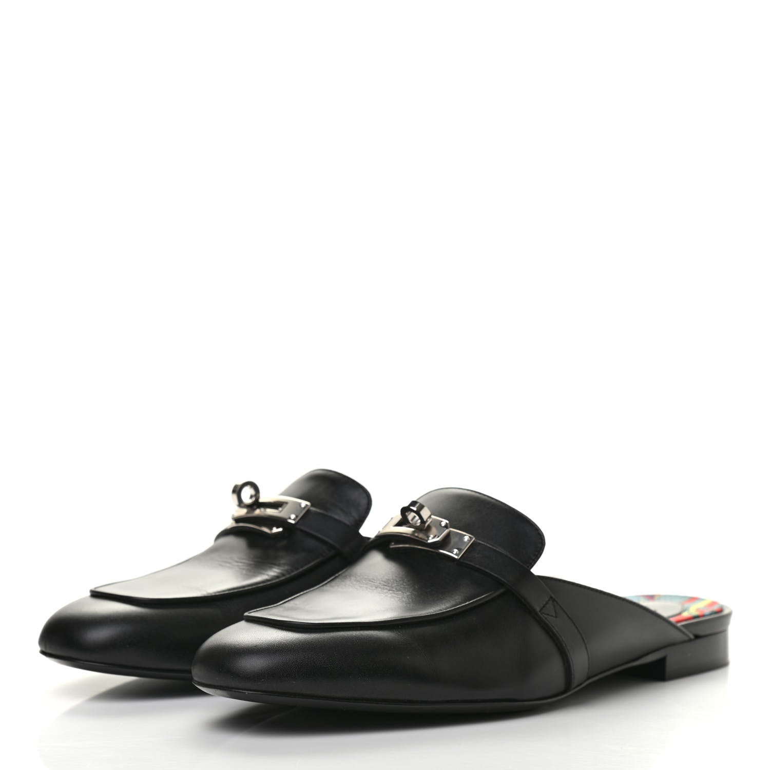Hermes Goatskin Oz Mules 40 Black 3 of 7