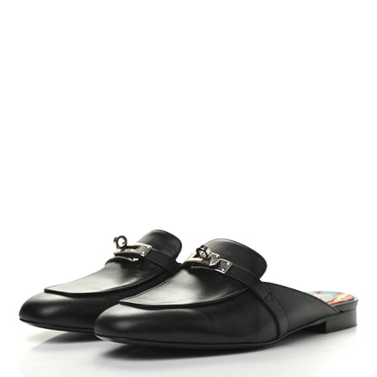 Hermes Goatskin Oz Mules 40 Black 3 of 7