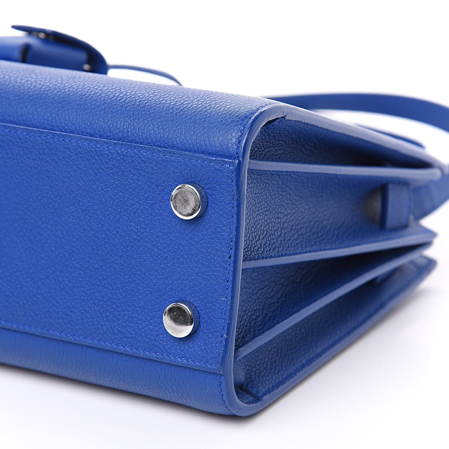 Grained Calfskin Nano Sac De Jour Royal Blue