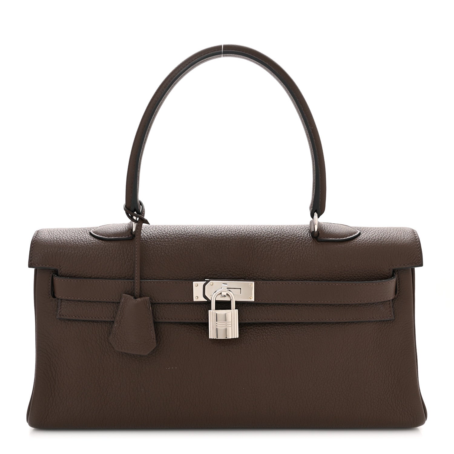 Hermes Taurillon Clemence Shoulder Kelly 40 Cafe 1 of 14