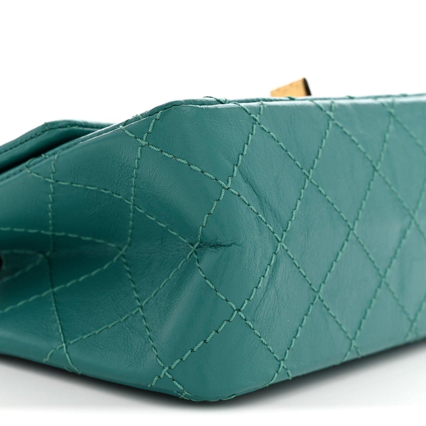 Aged Calfskin Quilted 2.55 Reissue Mini Flap Green