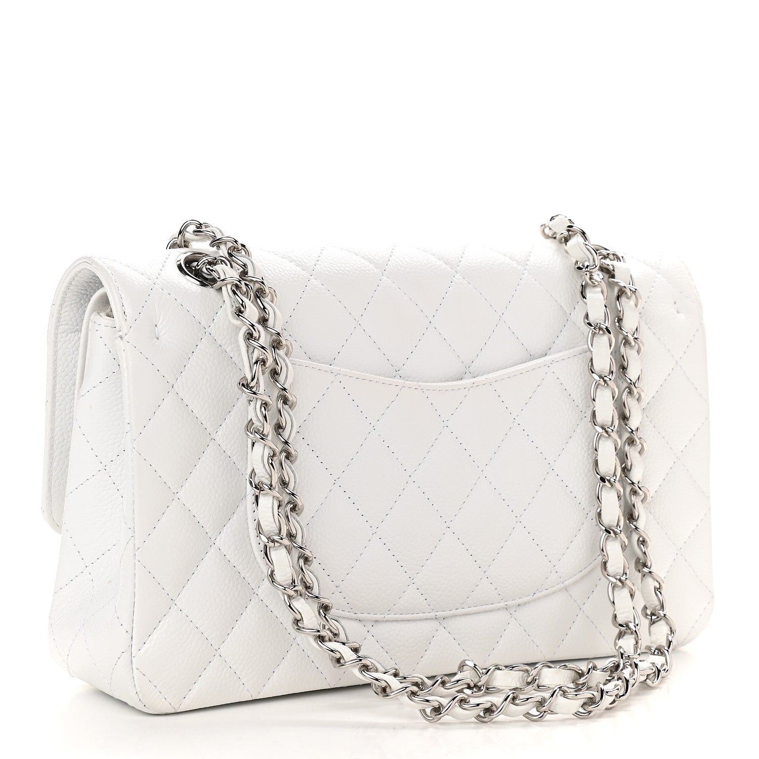 Chanel Caviar Quilted Medium Double Flap White 3 of 10