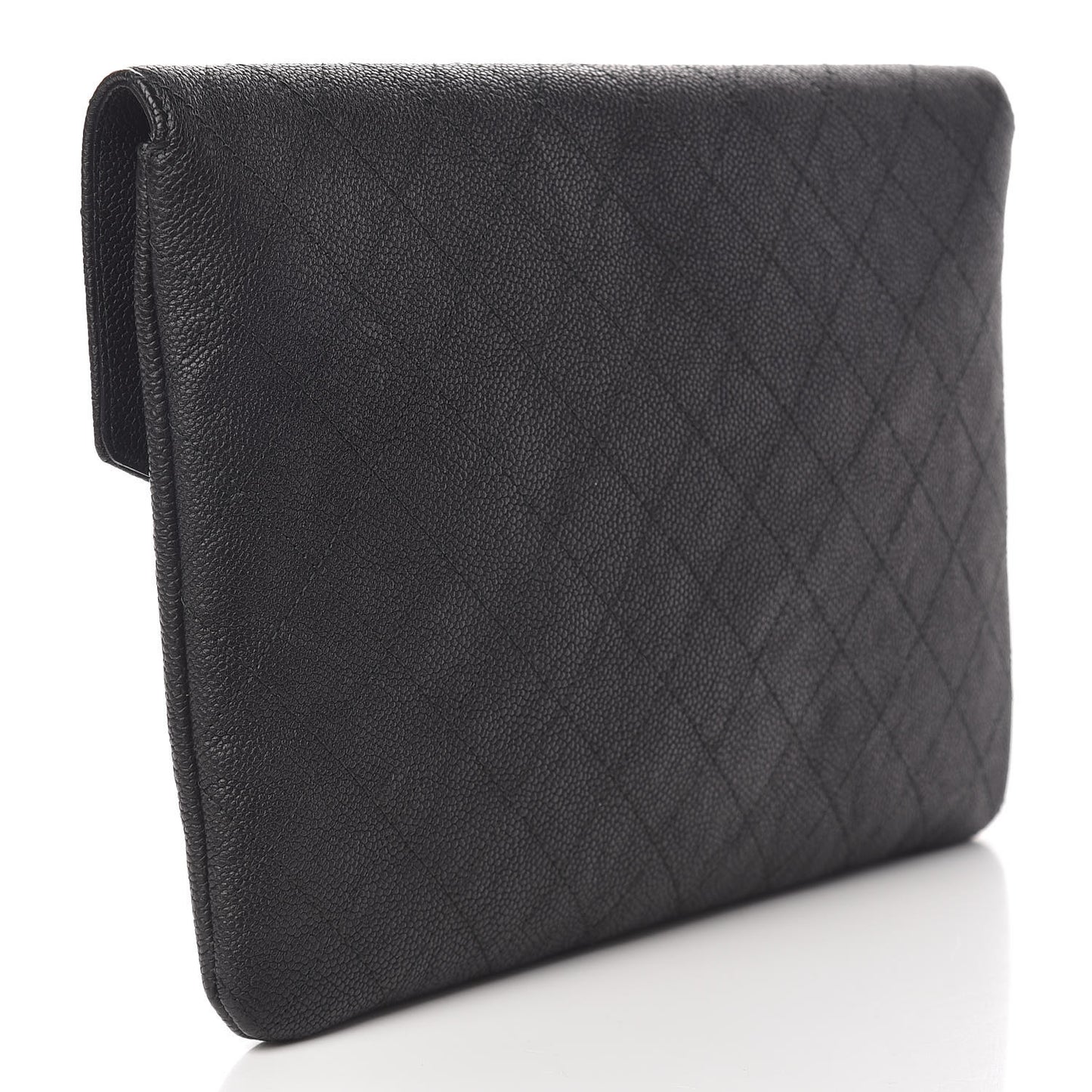 Caviar Quilted CC Box Flap Pouch Black