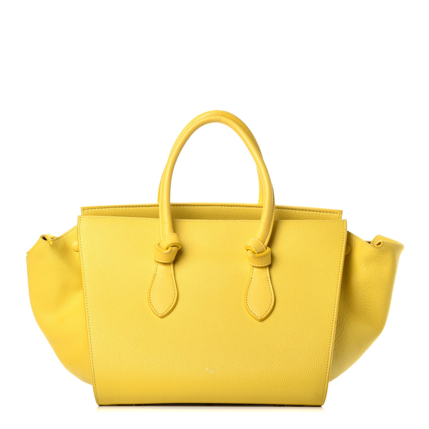 Crisped Calfskin Small Tie Knot Tote Sun Yellow