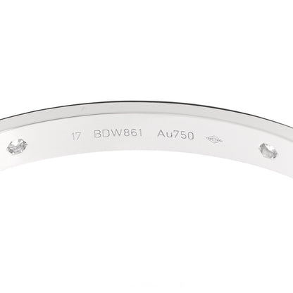 Cartier 18K White Gold 4 Diamond LOVE Bracelet 17 5 of 6