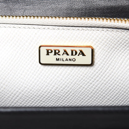 Prada Saffiano Cuir Bi-color Crossbody Wallet Bianco Caramel 6 of 10