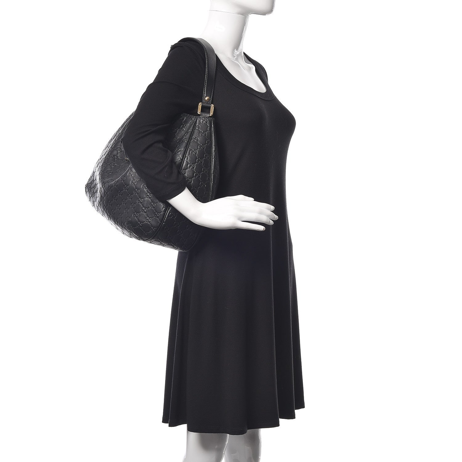 Gucci Guccissima Large New Ladies Web Hobo Black 2 of 12