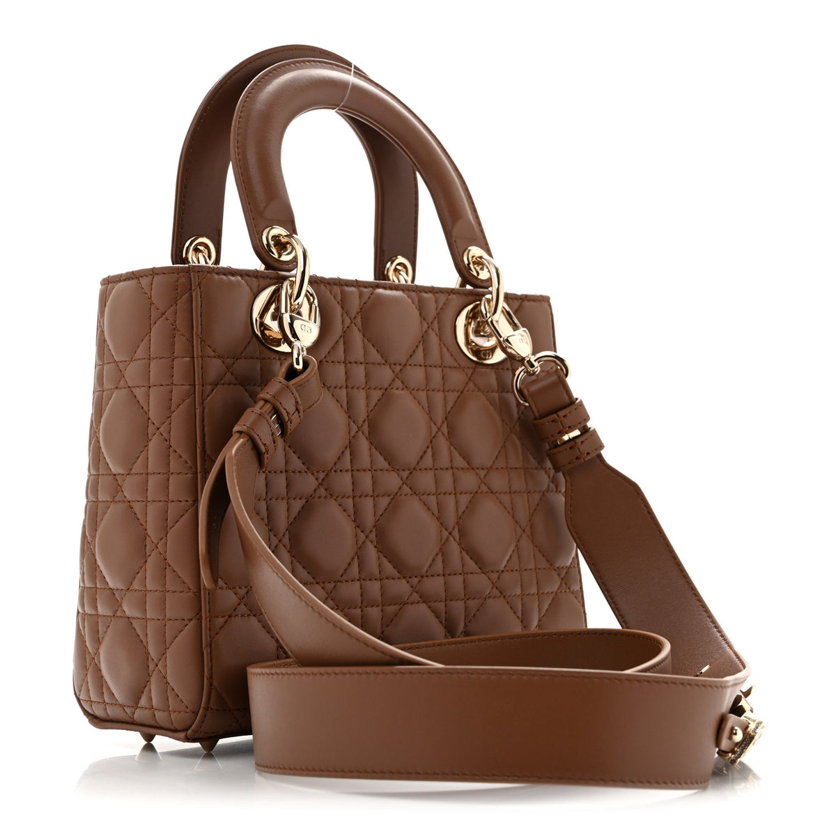 Christian Dior Calfskin Cannage Small My ABCDior Lady Dior Downtown Brown 3 of 11