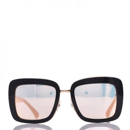 Chanel Metal Square Spring Sunglasses 5369 Black Pink Gold 2 of 10