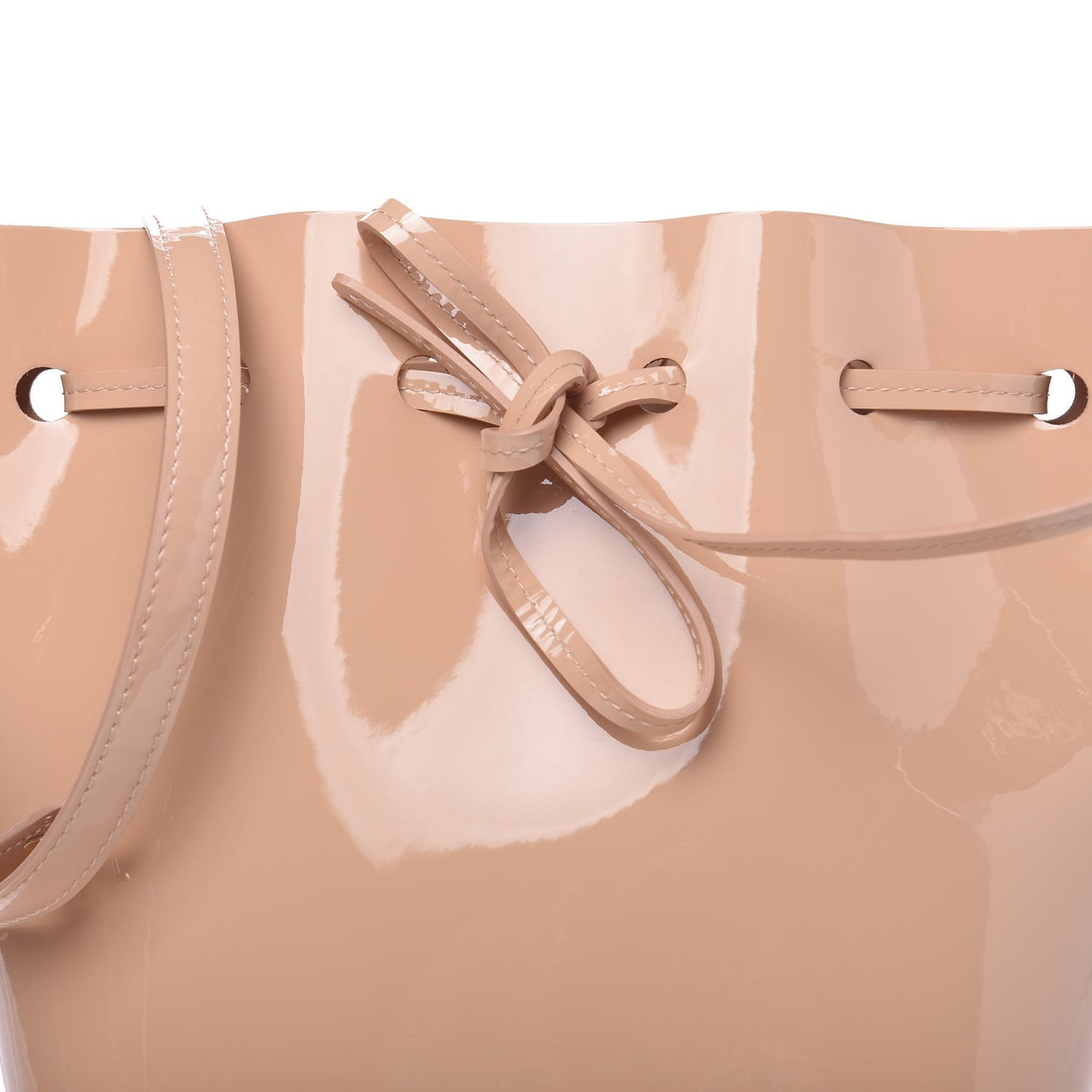 Patent Calfskin Mini Bucket Bag Rosa