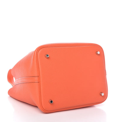 Hermes Taurillon Clemence Picotin Lock 22 MM Orange Poppy 4 of 10