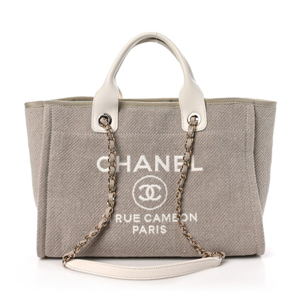 Chanel Mixed Fibers Calfskin Small Deauville Tote Light Grey 1 of 11