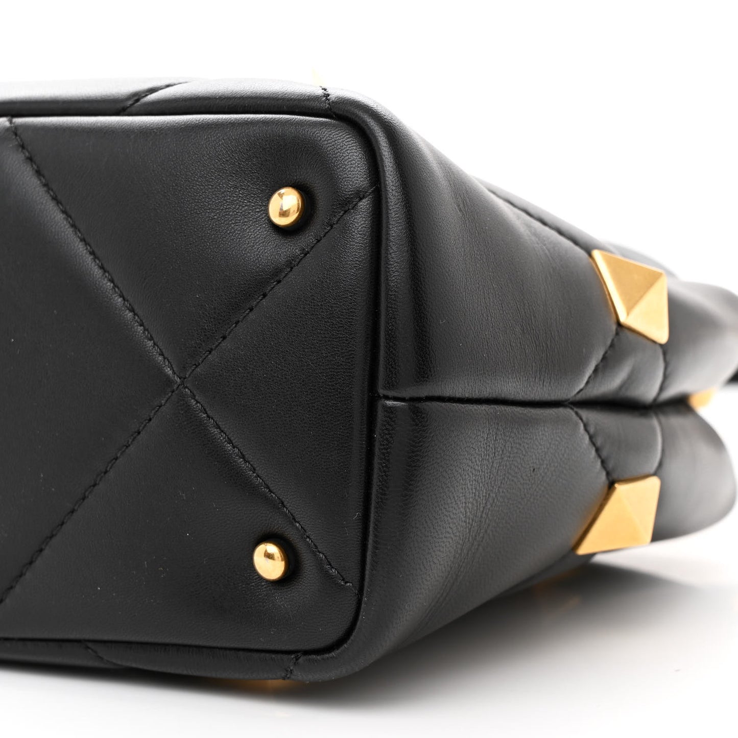 Nappa Small Roman Stud The Handle Bag Black