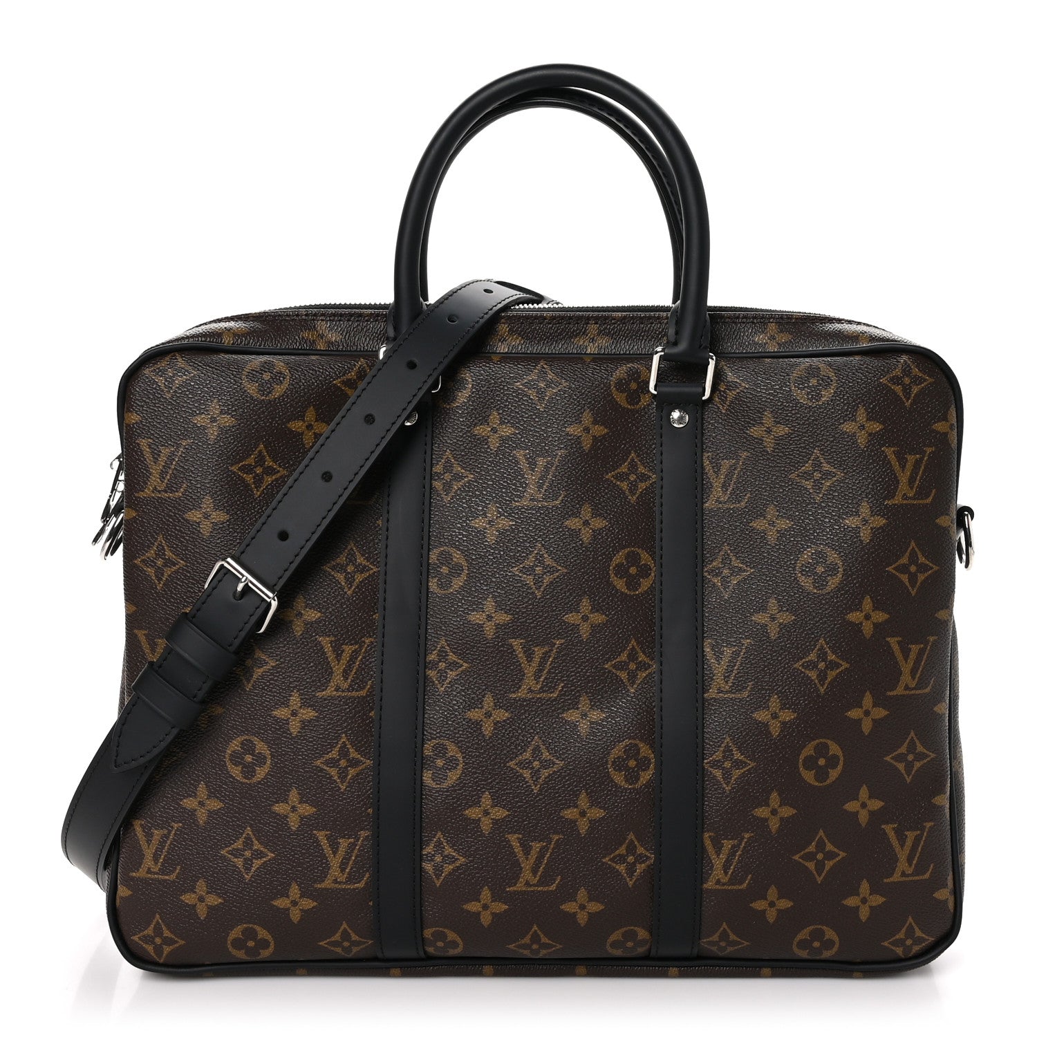 Louis Vuitton Monogram Macassar Porte-Documents Voyage PM 1 of 9