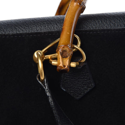 Gucci Suede Bamboo Top Handle Bag Black 11 of 22