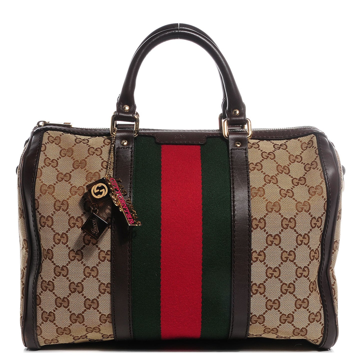 Monogram Vintage Web Medium Boston Dark Brown