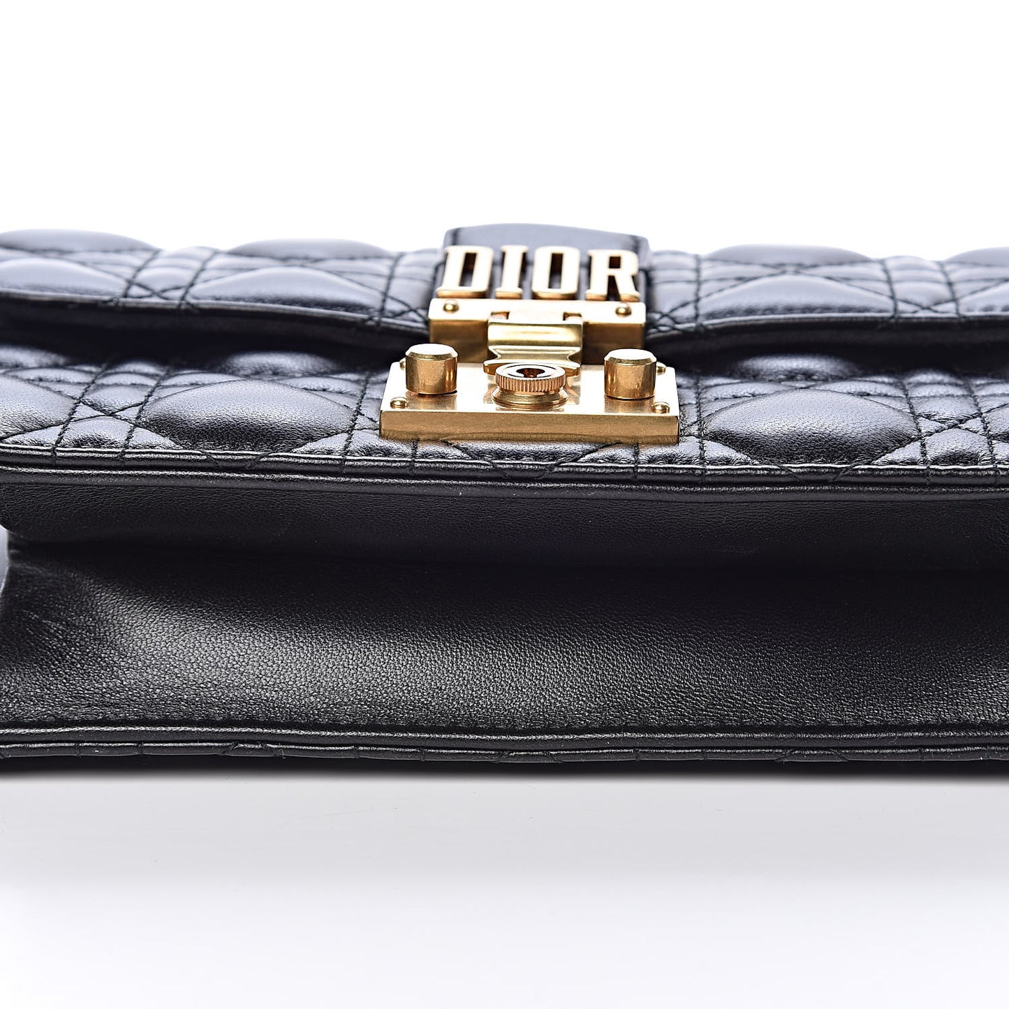 Lambskin Cannage Small Dioraddict Flap Bag Black