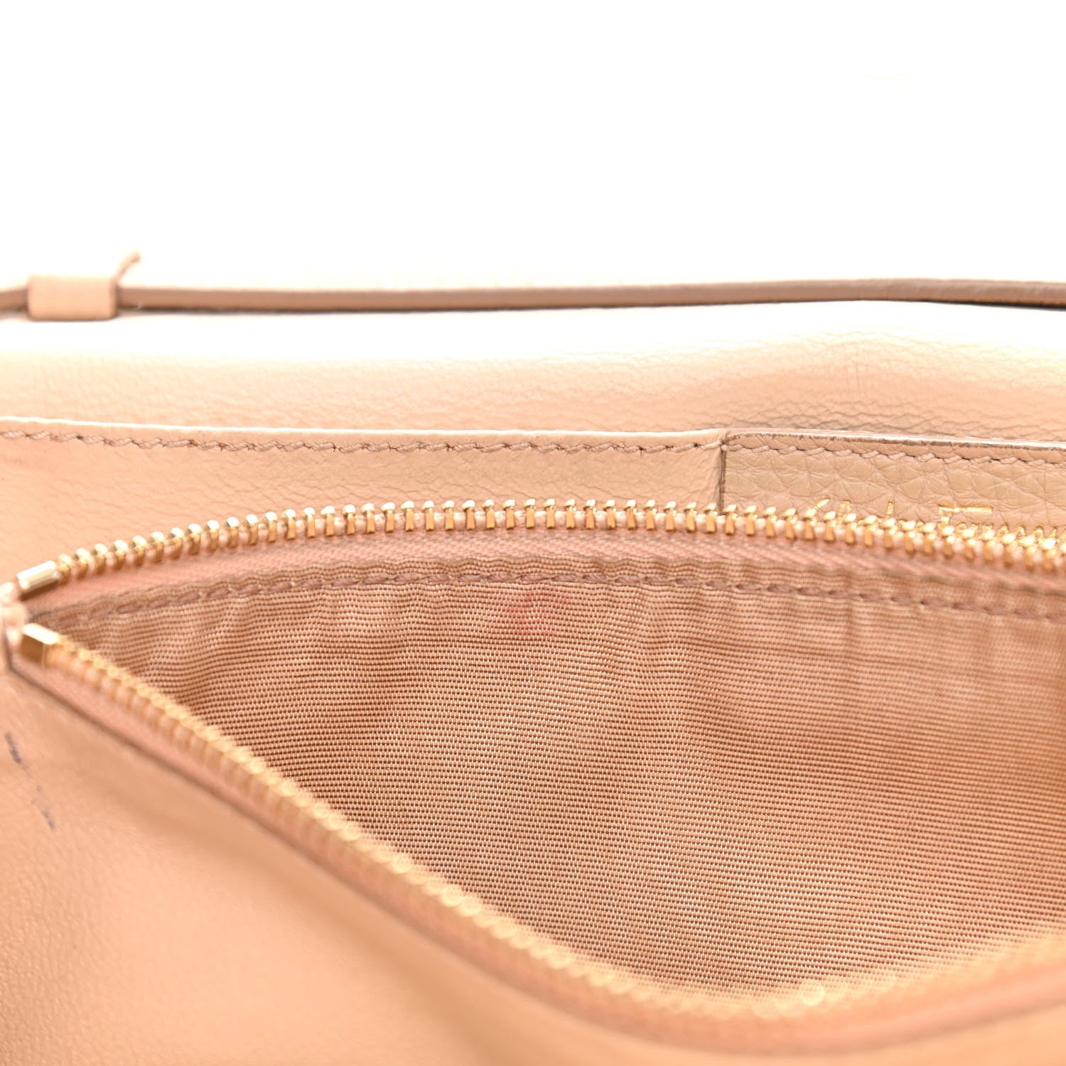 Salvatore Ferragamo Calfskin Clutch Beige 11 of 13