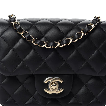 Chanel Lambskin Quilted Mini Square Flap Black 10 of 11