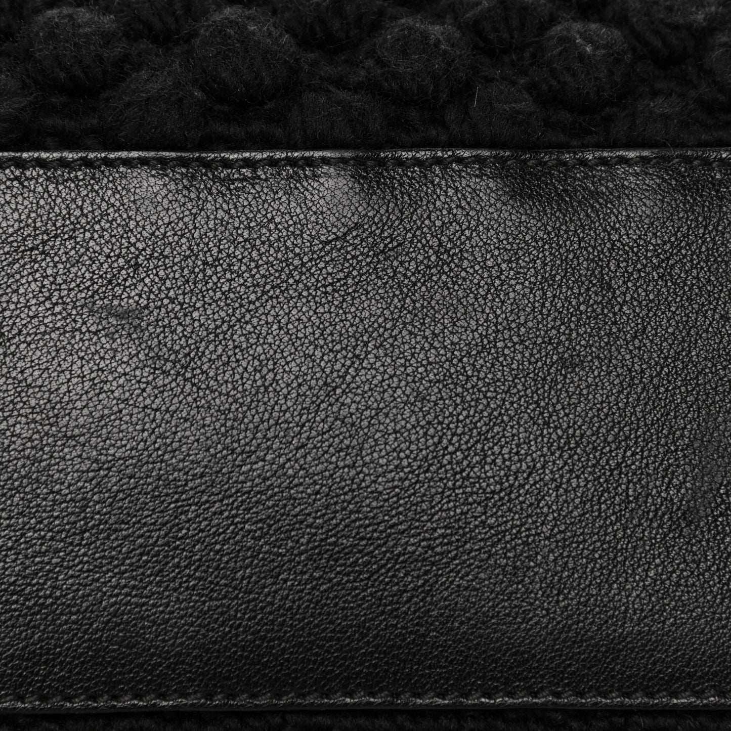 Calf Hair Leopard Print Knit Miss Sicily Satchel Black Naturale
