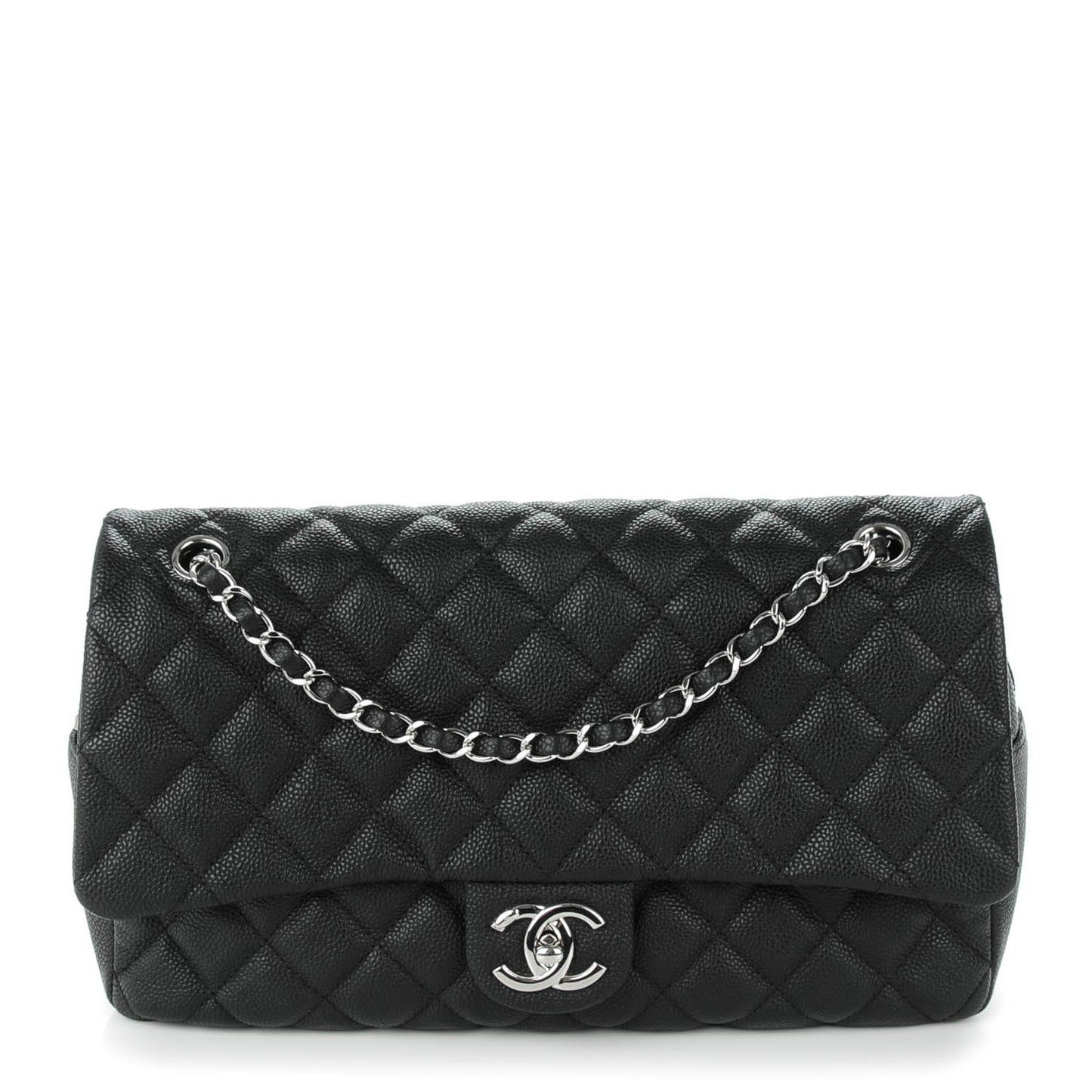 Caviar Quilted Jumbo Easy Flap Black