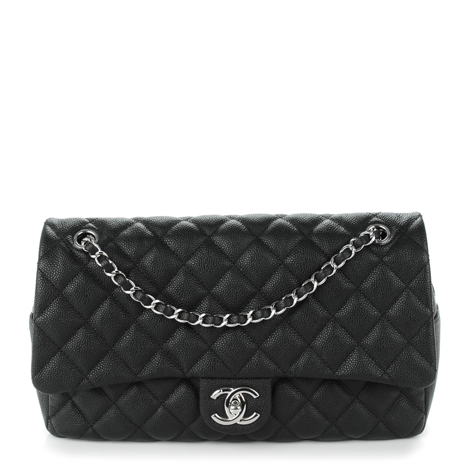 Chanel Caviar Quilted Jumbo Easy Flap Black 1 of 8