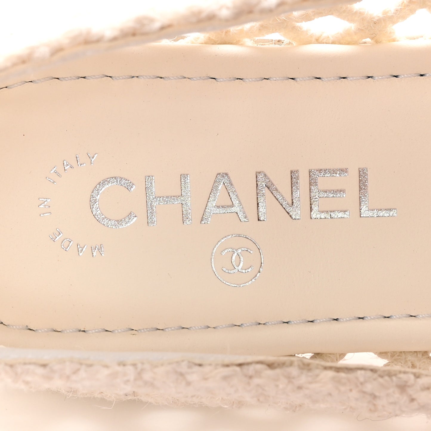 Raffia Braided CC Mocassin Loafers 41 White