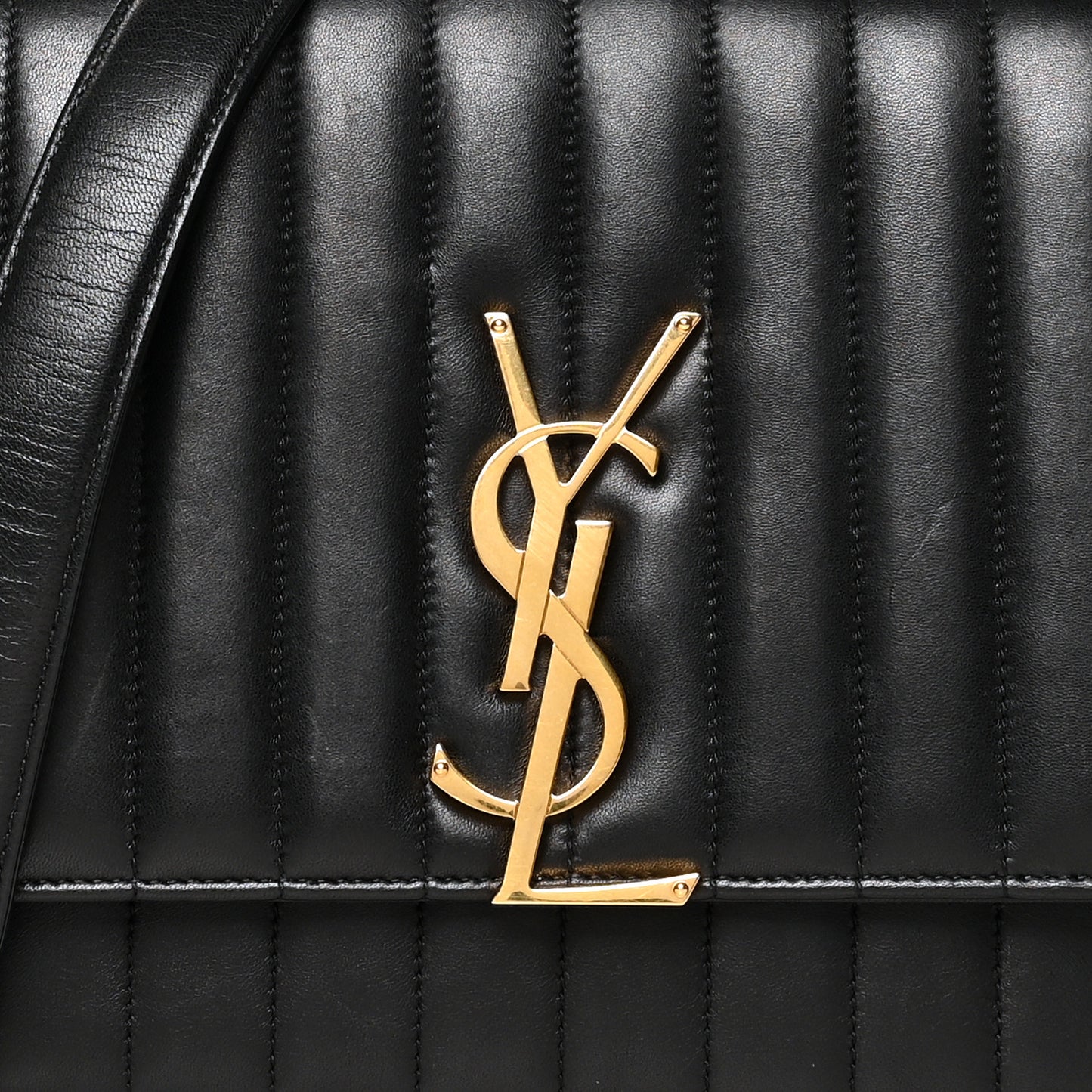 Lambskin Matelasse Monogram Large Vicky Chain Bag Black