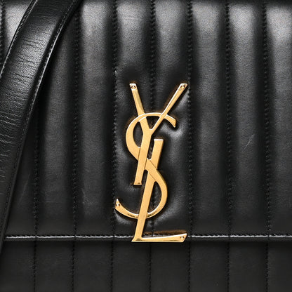 Saint Laurent Lambskin Matelasse Monogram Large Vicky Chain Bag Black 8 of 11