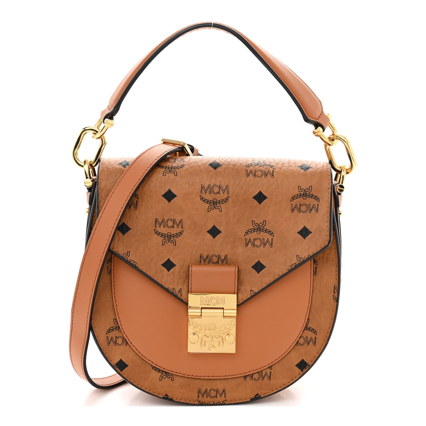 Visetos Small Patricia Saddle Bag Cognac