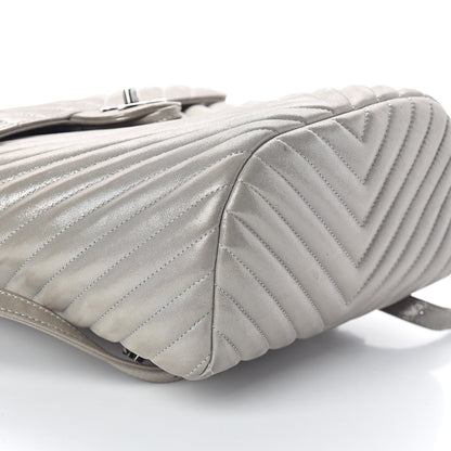 Chanel Metallic Calfskin Chevron Quilted Small Urban Spirit Backpack Silver 11 of 12