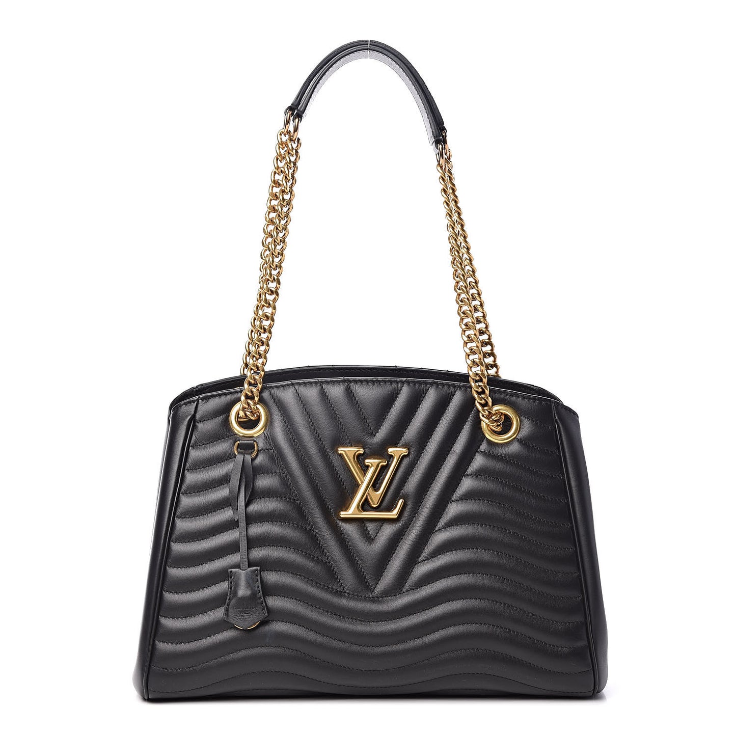 Calfskin New Wave Chain Tote Black